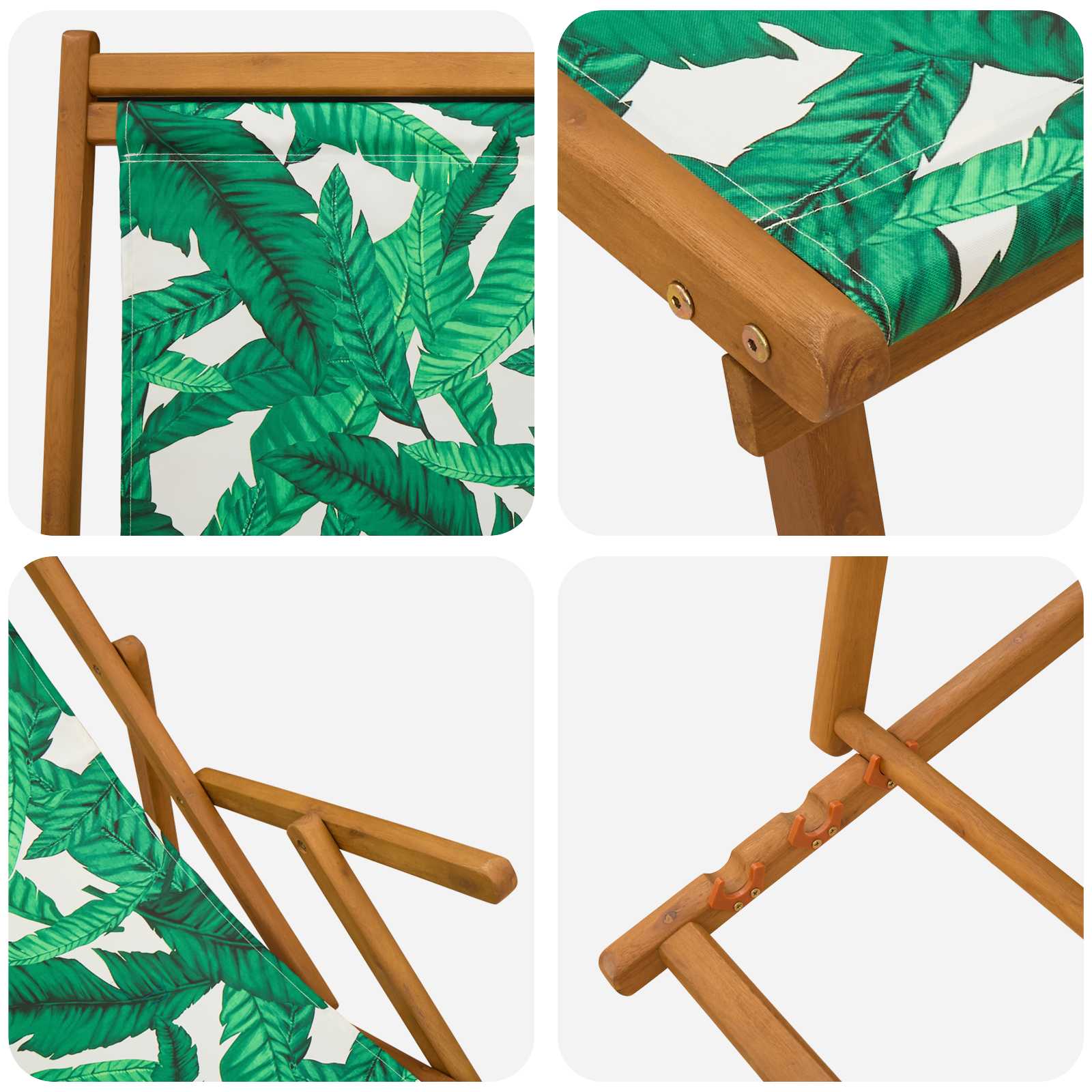 Opvouwbare zonnebed 2 pcs 3 Positie Massief Eucalyptus Hout