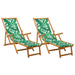Opvouwbare zonnebed 2 pcs 3 Positie Massief Eucalyptus Hout