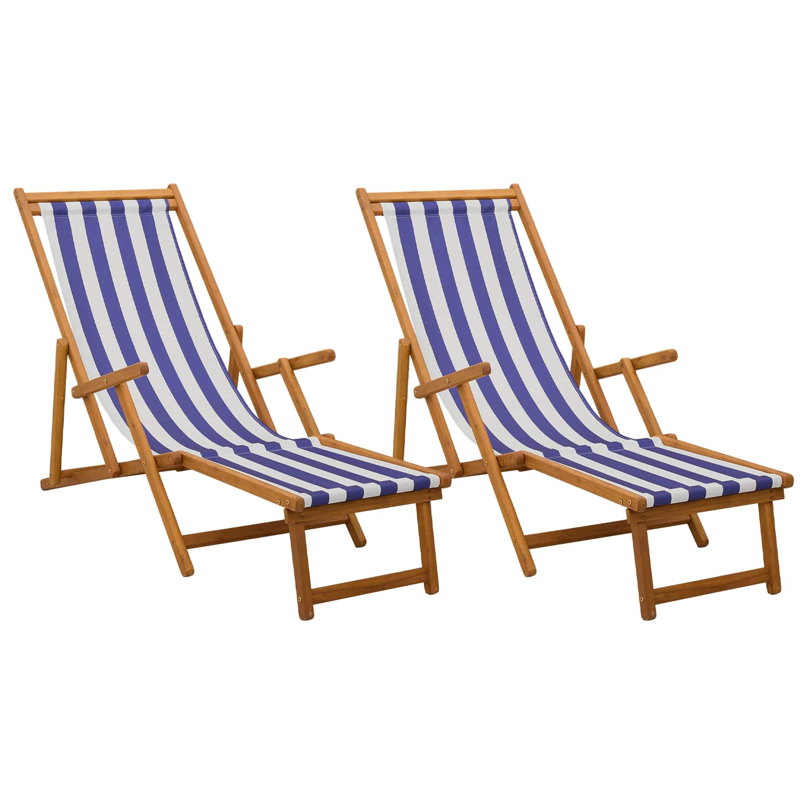 Opvouwbare zonnebed 2 pcs 3 Positie Massief Eucalyptus Hout