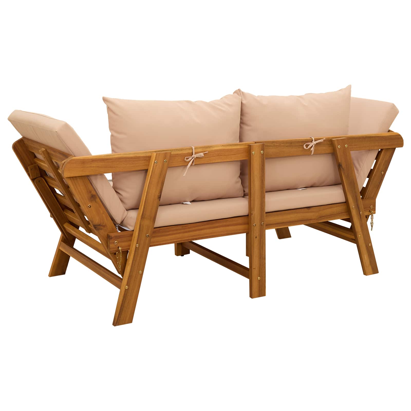 3-in-1 Tuinbank met Kussens Massief Acaciahout Naturel