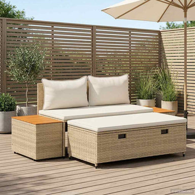 Buiten bankenset 4 -Seater 4 st 55 x 30 x 39 cm Rechthoekig