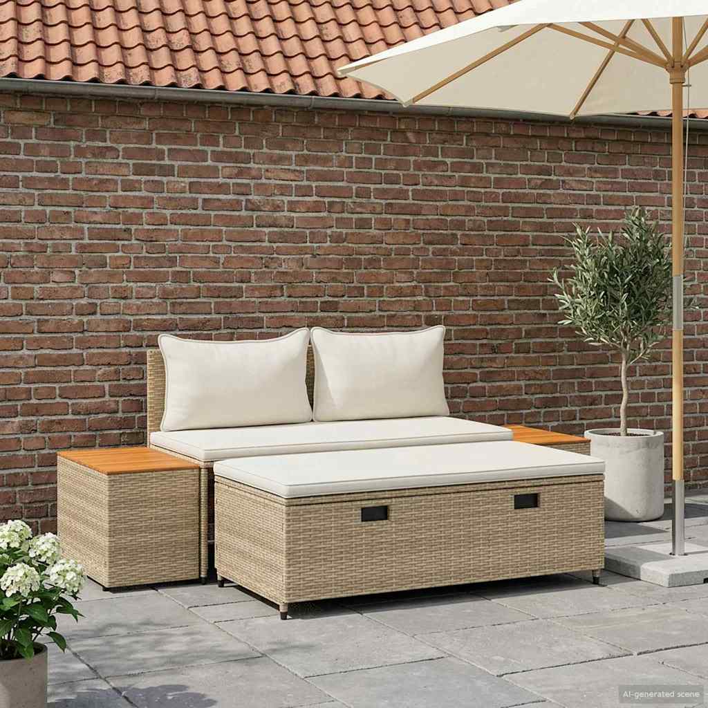 Buiten bankenset 4 -Seater 4 st 55 x 30 x 39 cm Rechthoekig