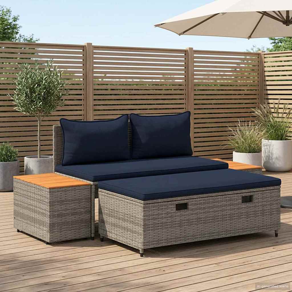 Buiten bankenset 4 -Seater 4 st 55 x 30 x 39 cm Rechthoekig