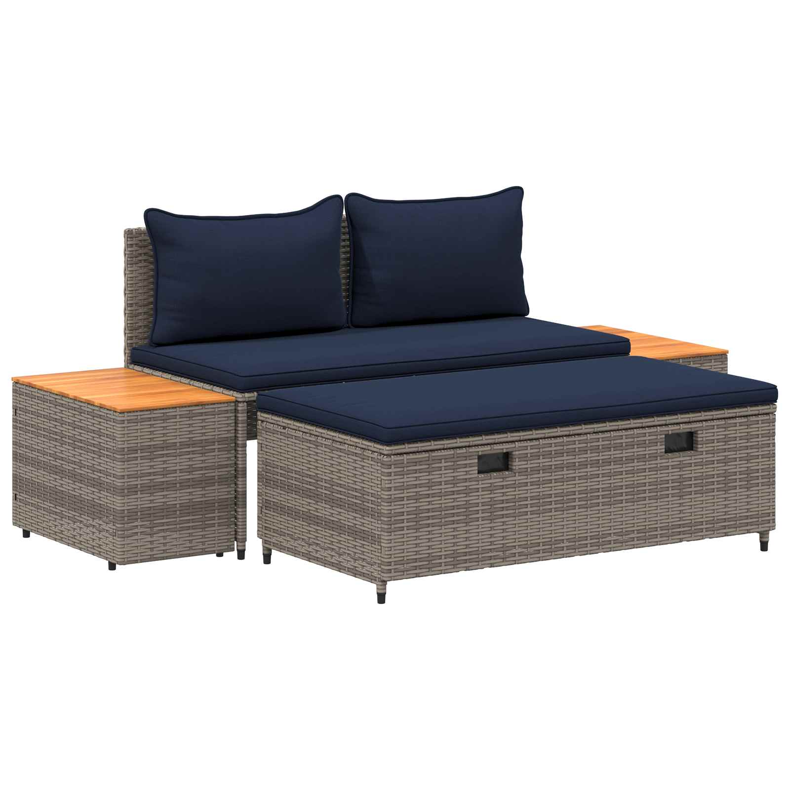 Buiten bankenset 4 -Seater 4 st 55 x 30 x 39 cm Rechthoekig