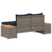 Buiten bankenset 4 -Seater 4 st 55 x 30 x 39 cm Rechthoekig