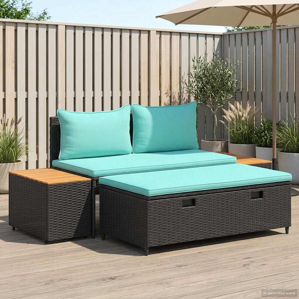 Buiten bankenset 4 -Seater 4 st 55 x 30 x 39 cm Rechthoekig