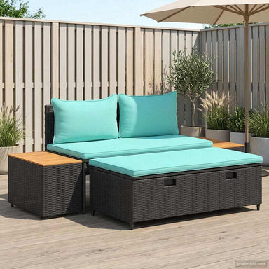 Buiten bankenset 4 -Seater 4 st 55 x 30 x 39 cm Rechthoekig