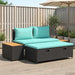 Buiten bankenset 4 -Seater 4 st 55 x 30 x 39 cm Rechthoekig