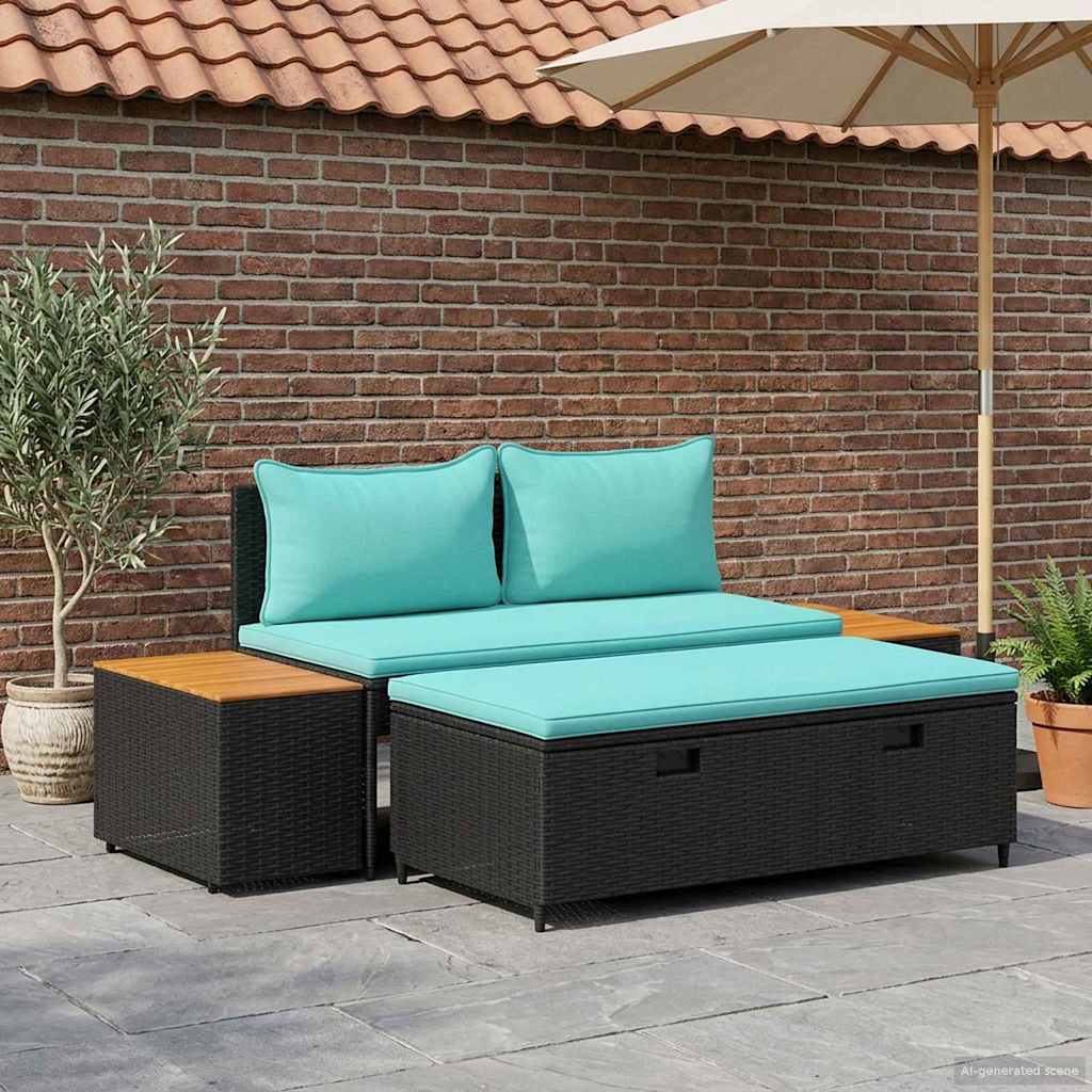 Buiten bankenset 4 -Seater 4 st 55 x 30 x 39 cm Rechthoekig