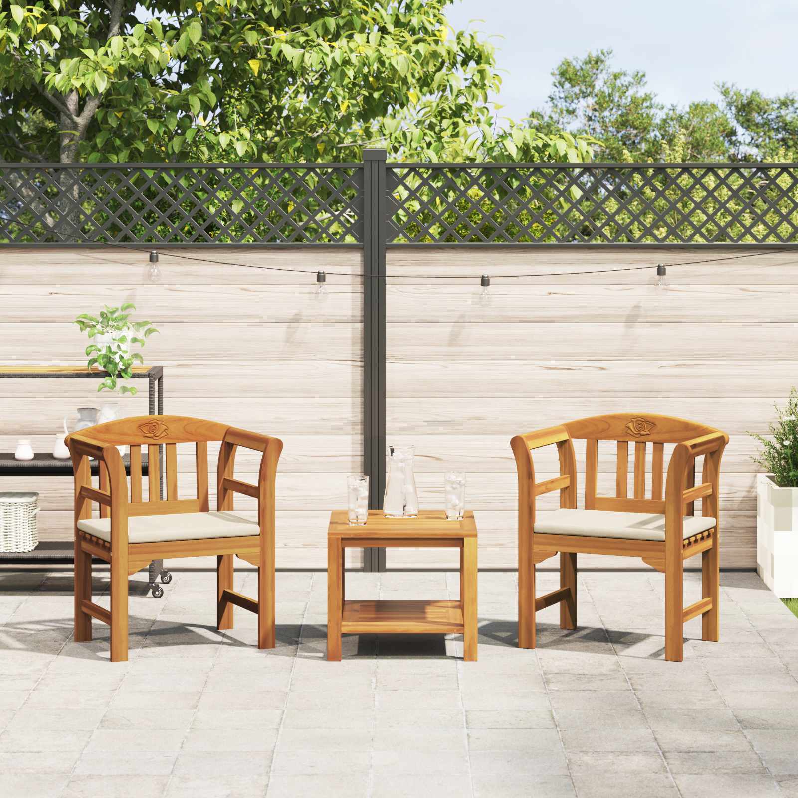 Rozenbank Natuurlijk 68,5 x 46 x 82,5 cm Massief Acaciahout