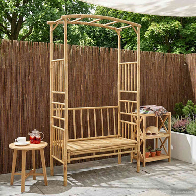 Tuinboog met Bank 115 x 50 x 205 cm Bamboe