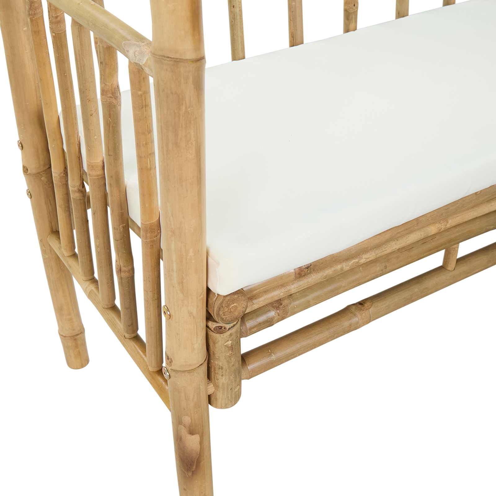 Tuinboog met Bank Crèmewit 115 x 50 x 205 cm Bamboe
