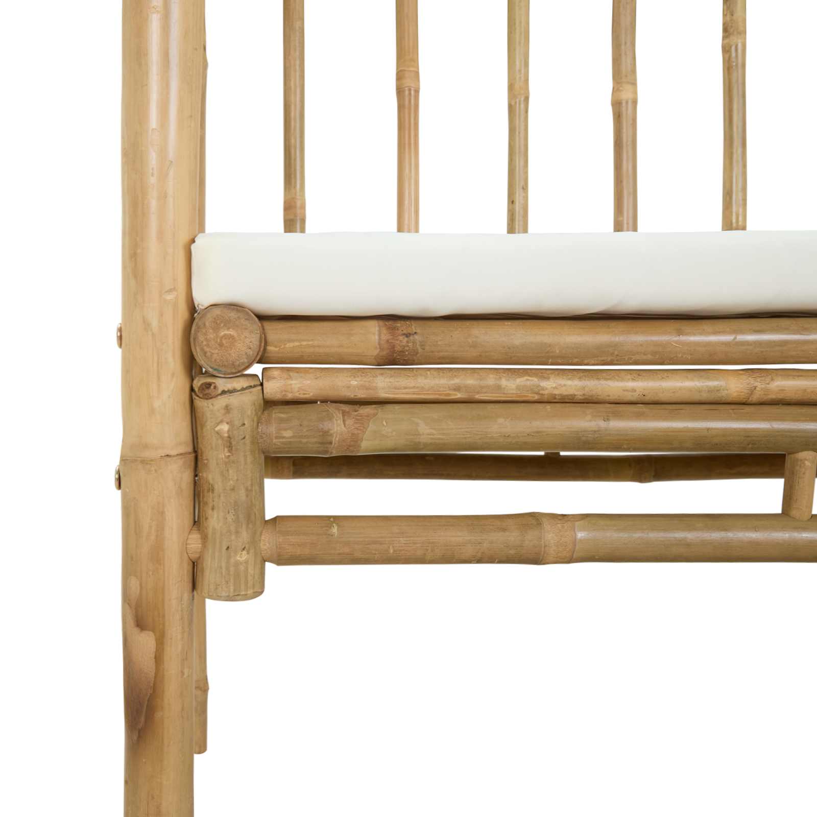 Tuinboog met Bank Crèmewit 115 x 50 x 205 cm Bamboe