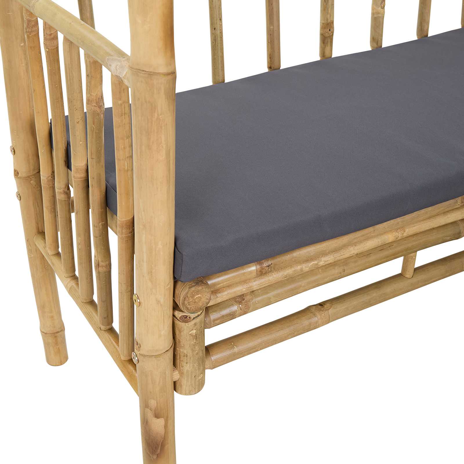 Tuinboog met Bank Donkergrijs 115 x 50 x 205 cm Bamboe