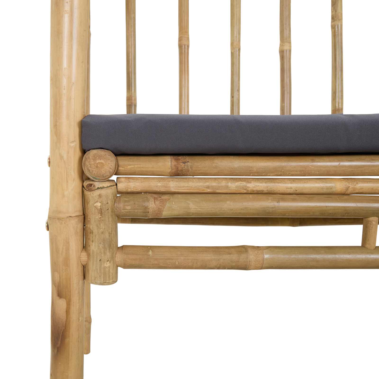 Tuinboog met Bank Donkergrijs 115 x 50 x 205 cm Bamboe
