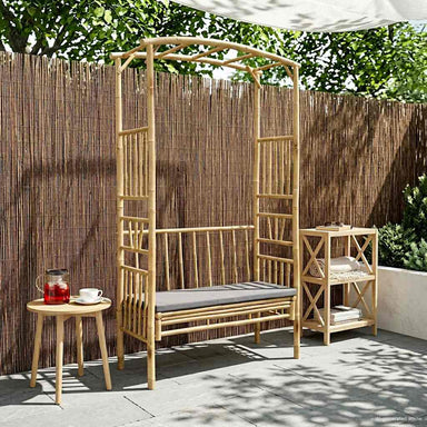 Tuinboog met Bank Donkergrijs 115 x 50 x 205 cm Bamboe