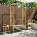 Tuinboog met Bank Donkergrijs 115 x 50 x 205 cm Bamboe