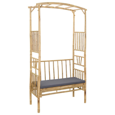 Tuinboog met Bank Donkergrijs 115 x 50 x 205 cm Bamboe