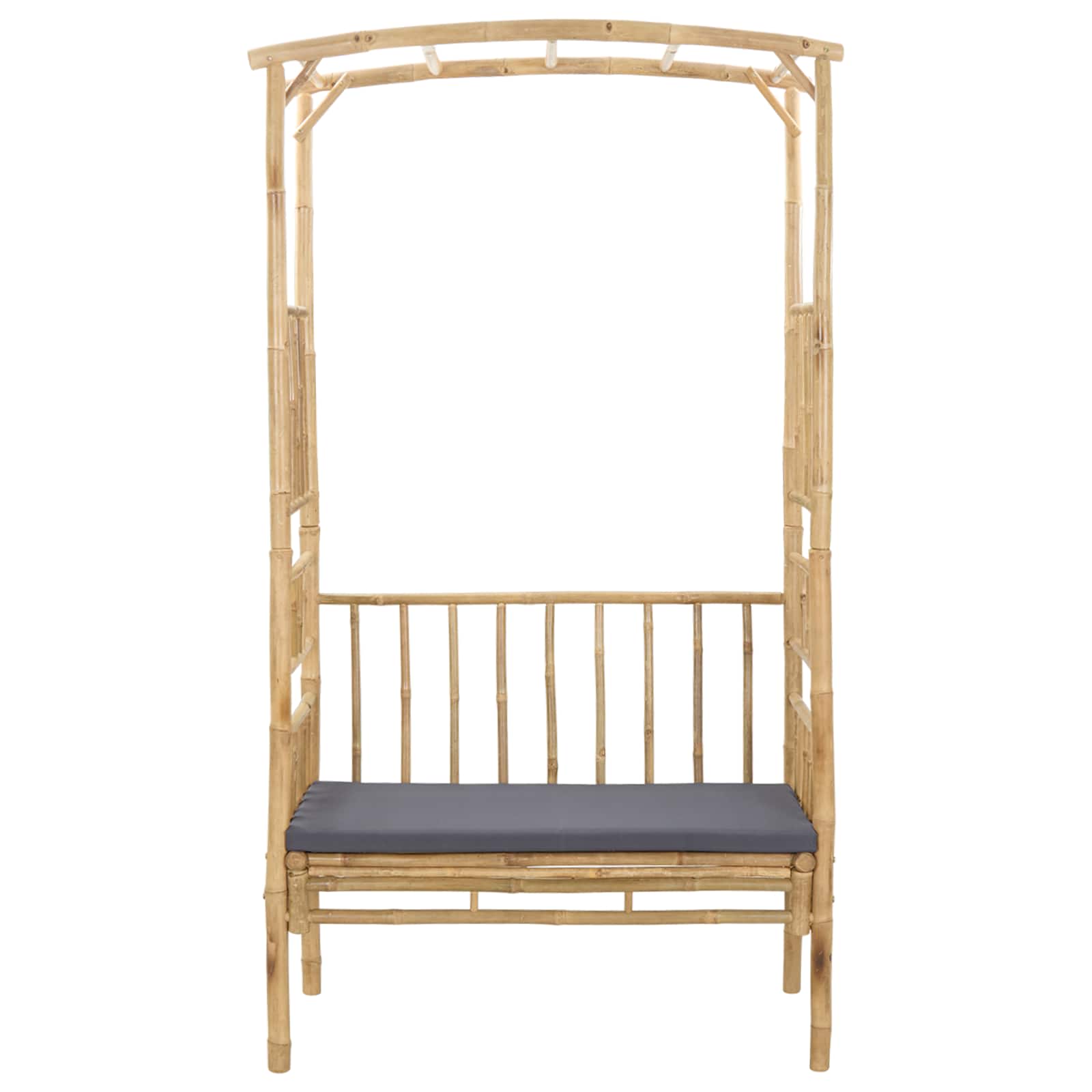 Tuinboog met Bank Donkergrijs 115 x 50 x 205 cm Bamboe