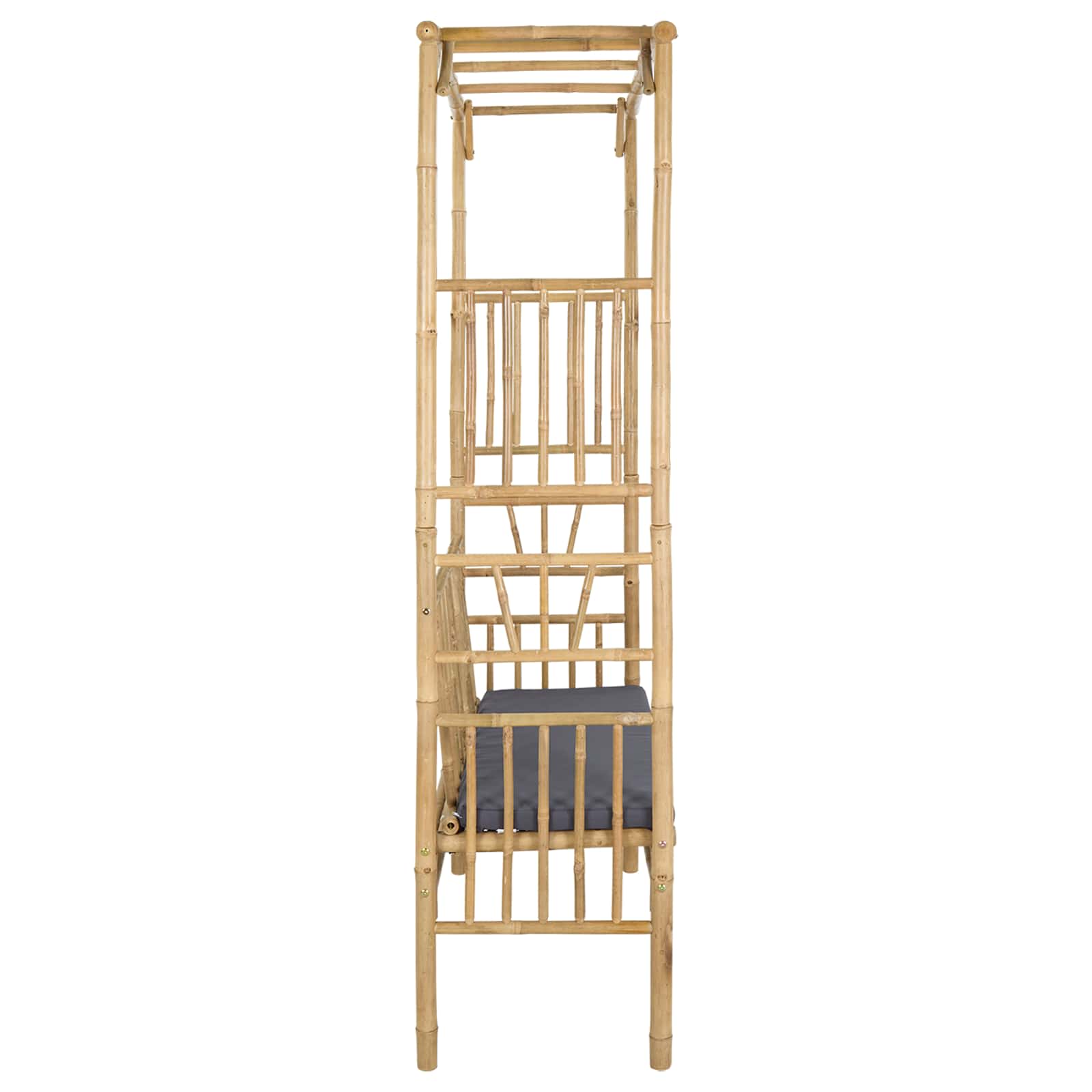 Tuinboog met Bank Donkergrijs 115 x 50 x 205 cm Bamboe