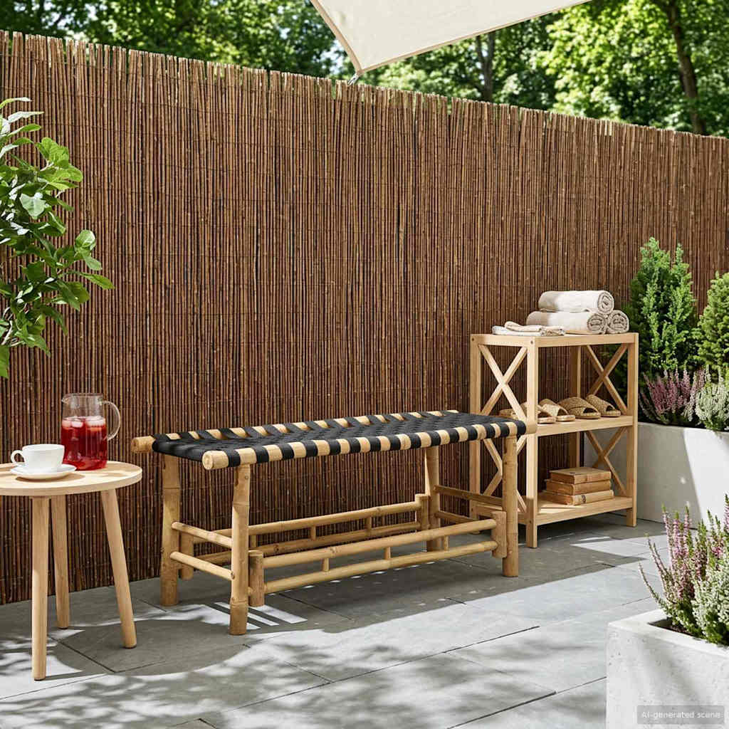 Tuinbank 110 x 38 x 40 cm Bamboe Naturel Rechthoekig