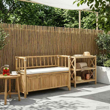 Tuinkast Bank 110 x 47 x 80 cm Bamboe Naturel Rechthoekig