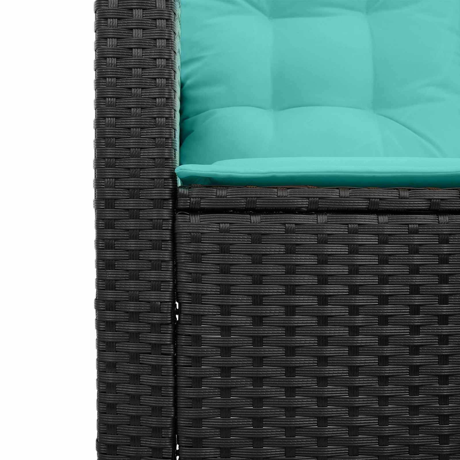Tuinbank 2 st 5-Aantal zitplaatsen Zwart en Turquoise Poly riet