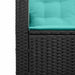 Tuinbank 2 st 5-Aantal zitplaatsen Zwart en Turquoise Poly riet