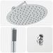 Verborgen Douche Systeem (Rond) zilver RVS 201