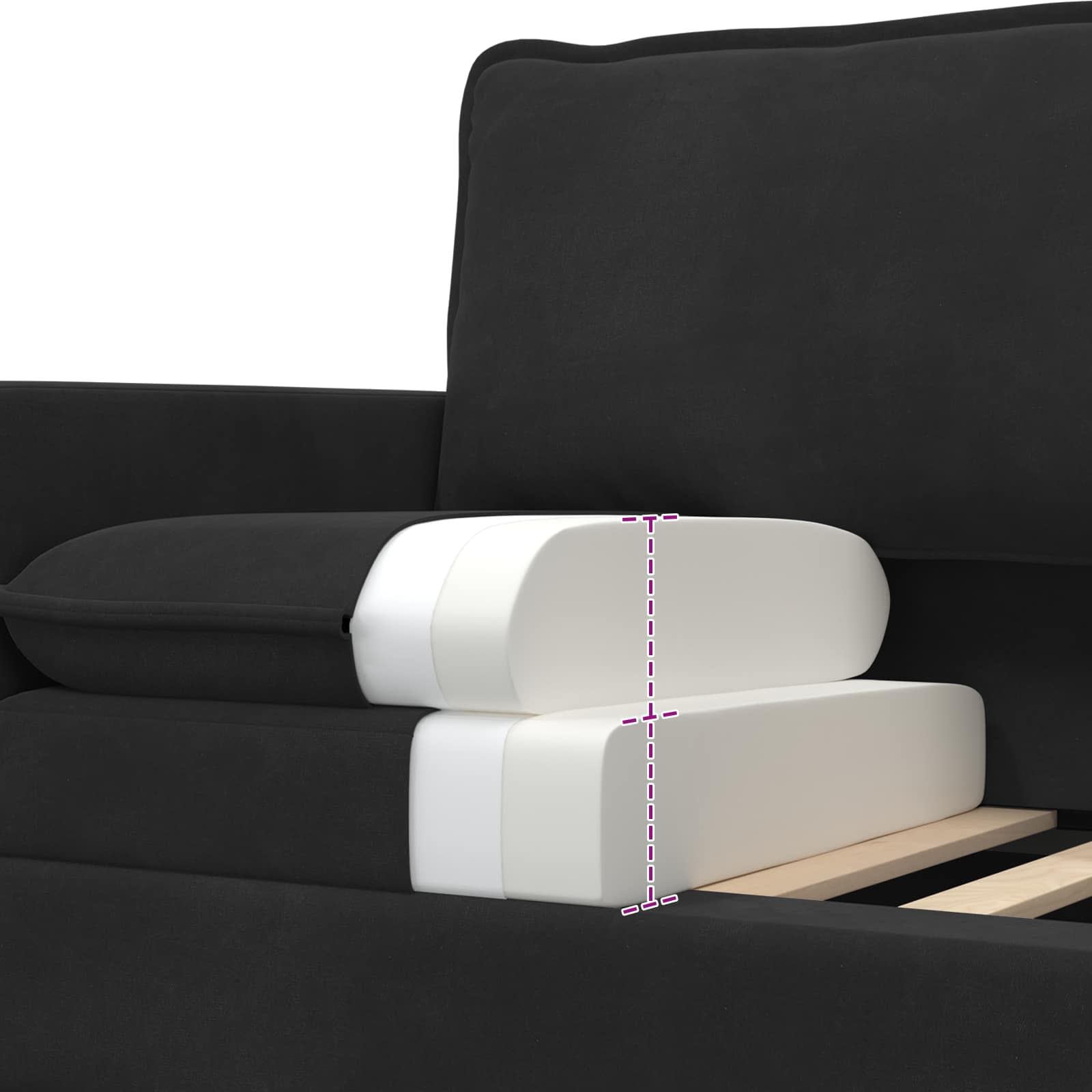Bank Zwart 126 x 81 x 87,5 cm Fluweel