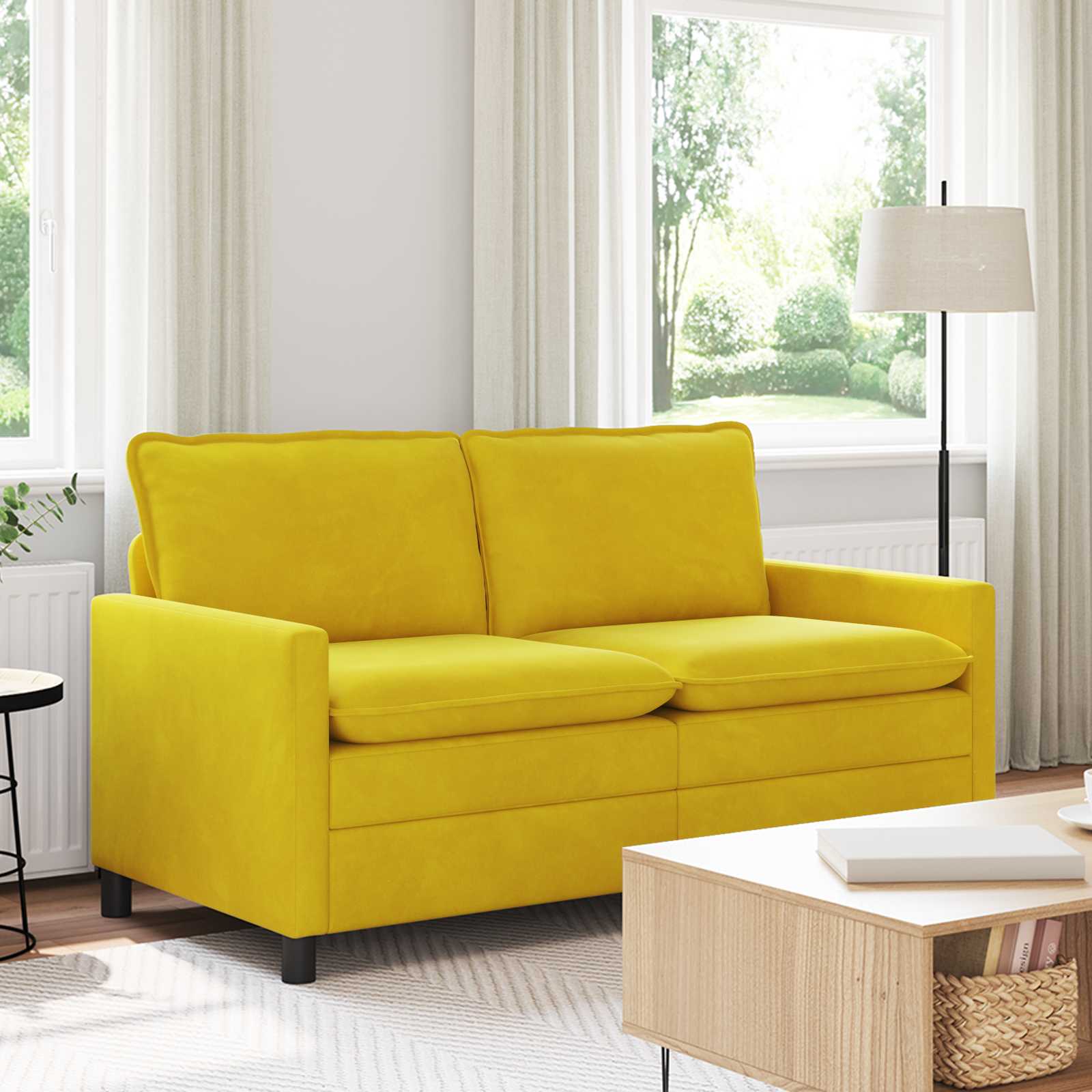 Bank Geel 156 x 81 x 87,5 cm Fluweel