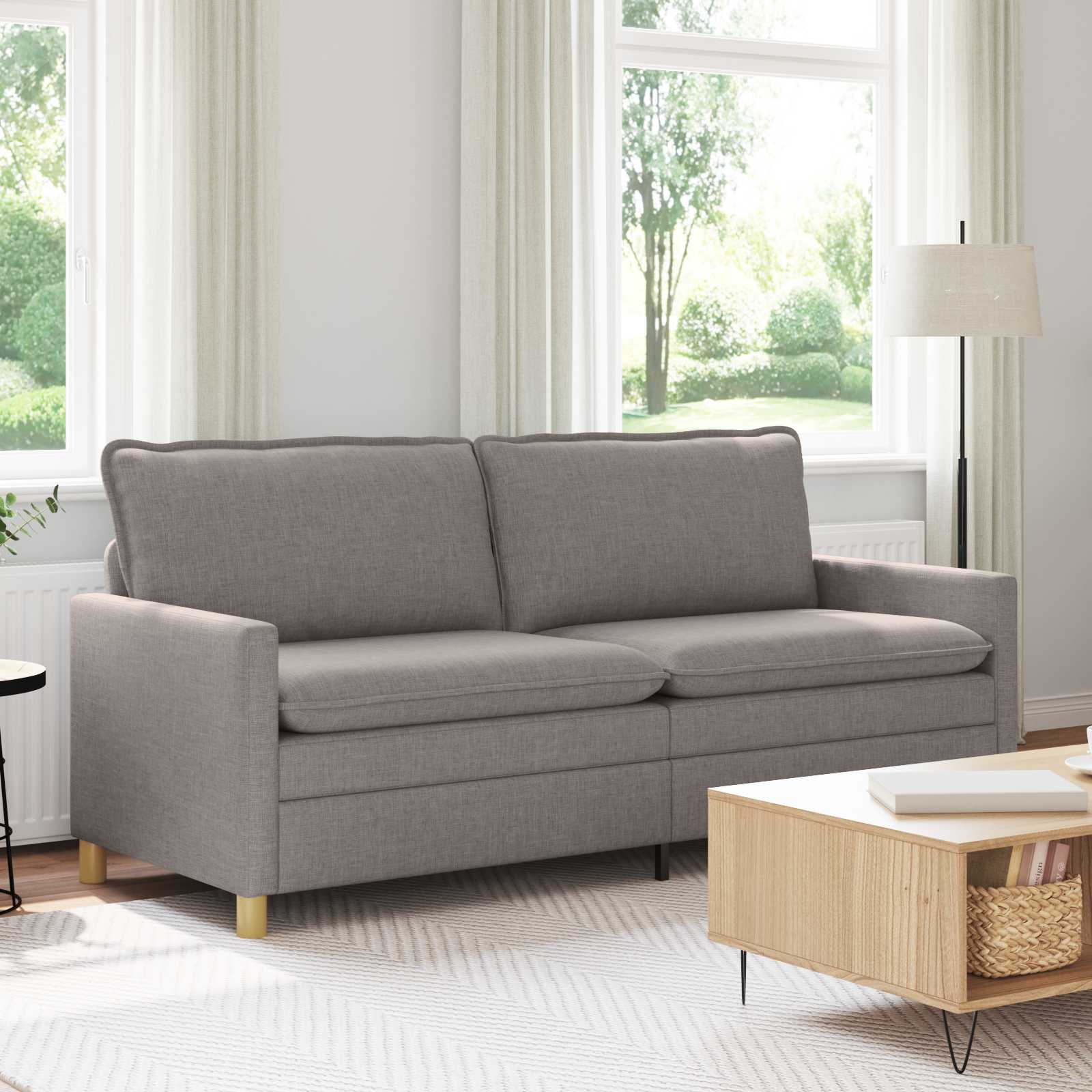 Bank Taupe 196 x 81 x 87,5 cm Stof