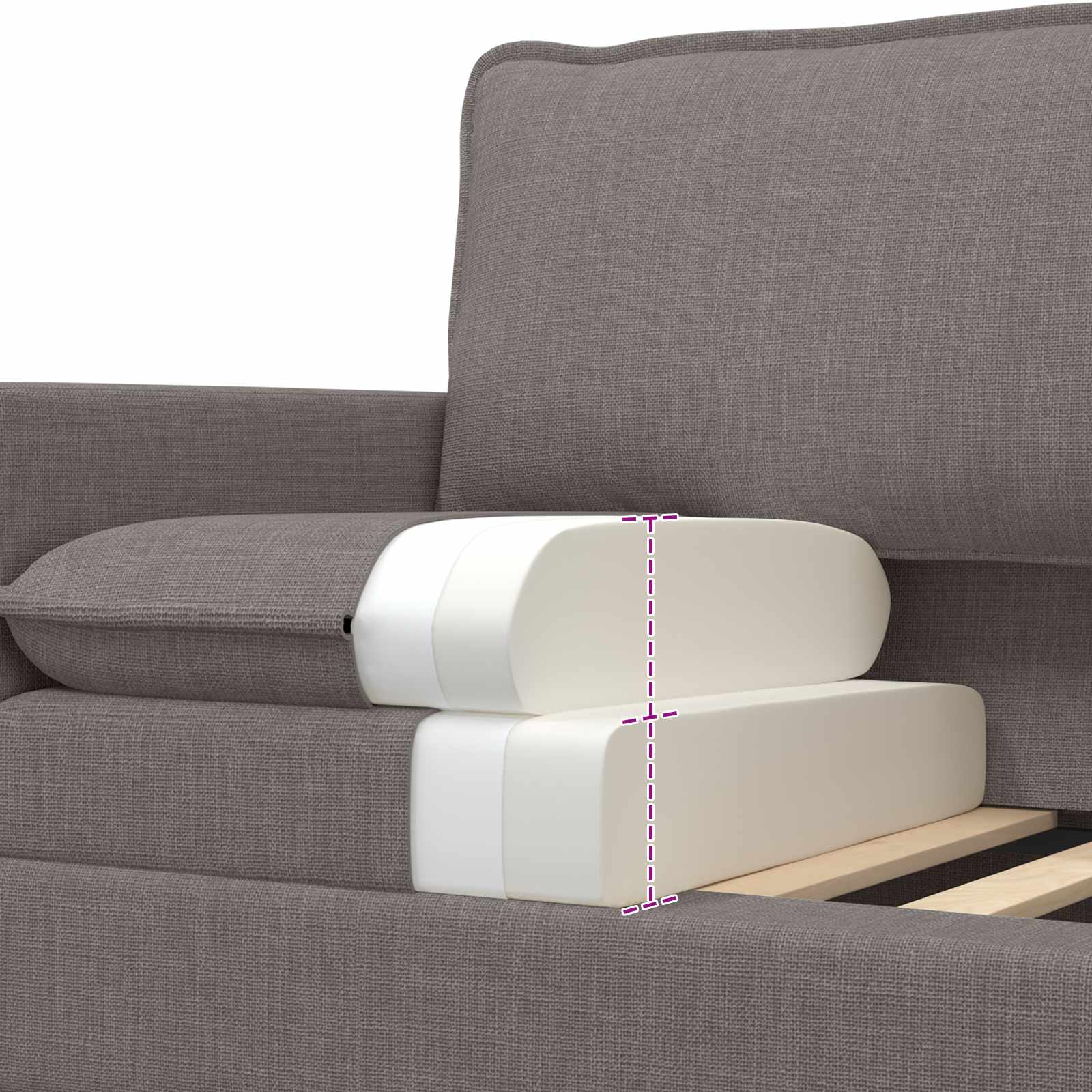 Bank Taupe 196 x 81 x 87,5 cm Stof