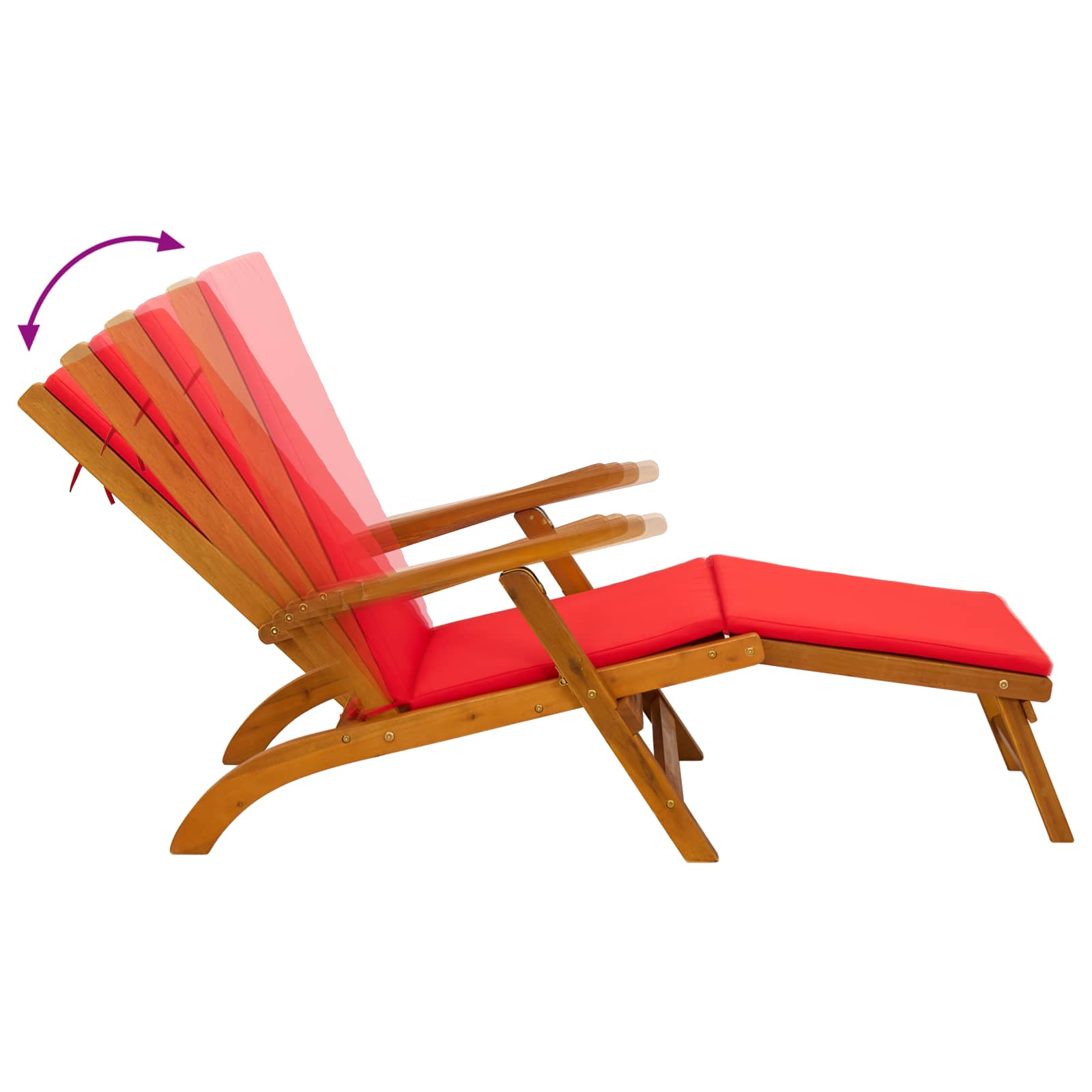 Ligstoelkentingen en opvouwbare zonnebader 55 x 146 x 91 cm