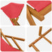 Ligstoel 3 Positie massief eucalyptushout Rood