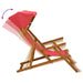 Ligstoel 3 Positie massief eucalyptushout Rood