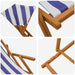 Ligstoel 3 Positie massief eucalyptushout Blauw en Wit