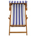 Ligstoel 3 Positie massief eucalyptushout Blauw en Wit