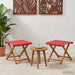 Ligstoel 2 pcs massief eucalyptushout Rood