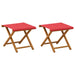 Ligstoel 2 pcs massief eucalyptushout Rood