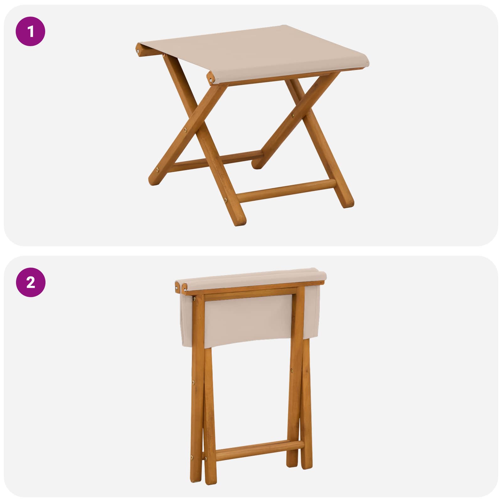 Ligstoel 2 pcs massief eucalyptushout Beige
