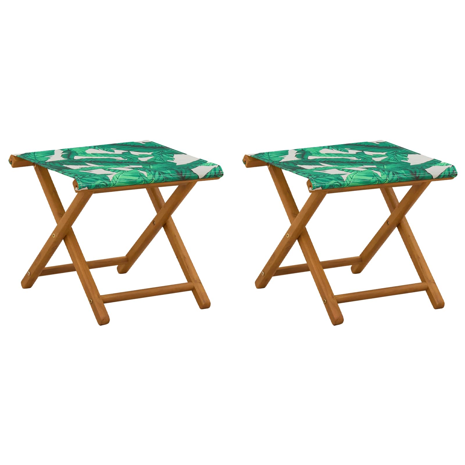 Ligstoel 2 pcs massief eucalyptushout Bladpatroon