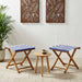 Ligstoel 2 st massief eucalyptushout Blauw en Wit
