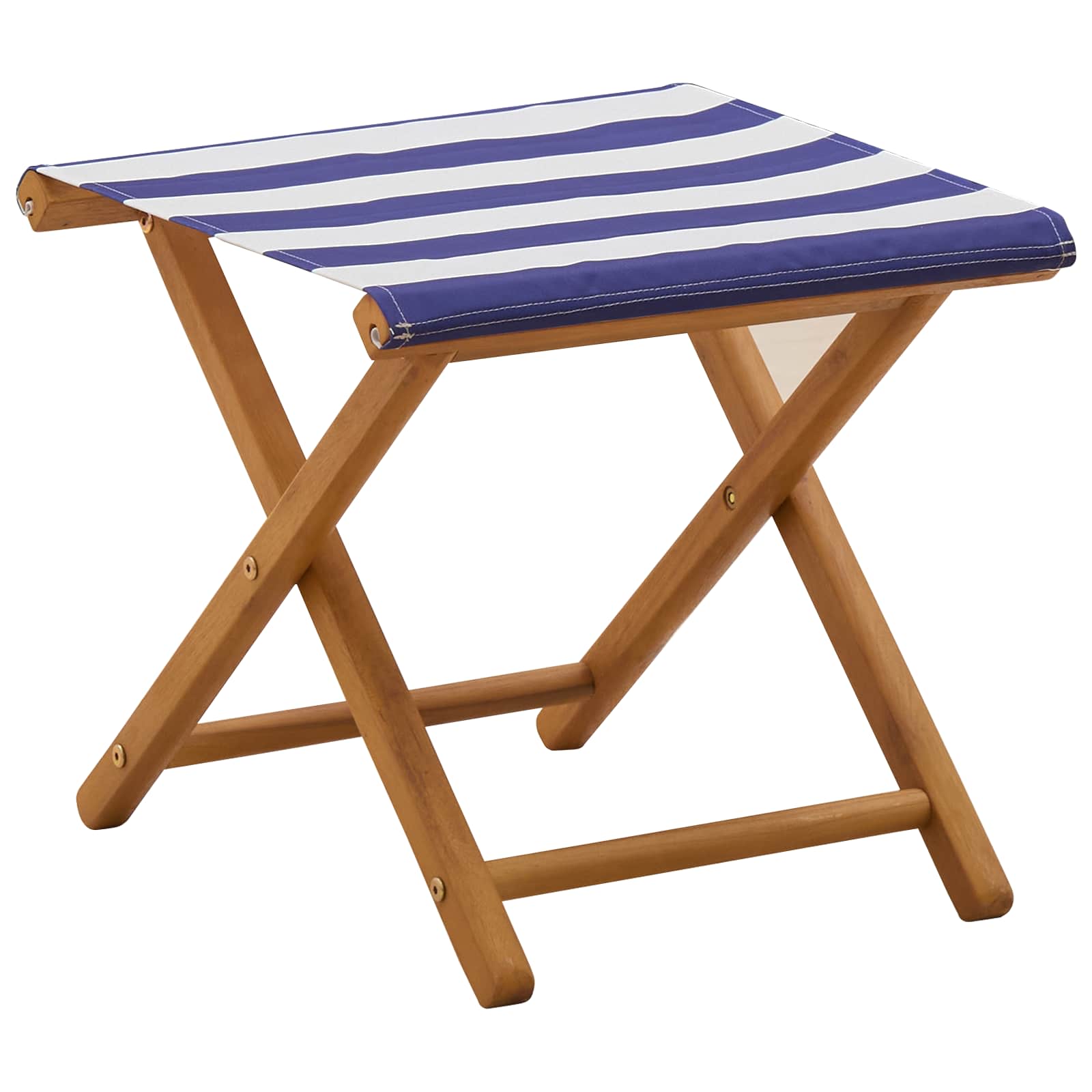 Ligstoel 2 st massief eucalyptushout Blauw en Wit