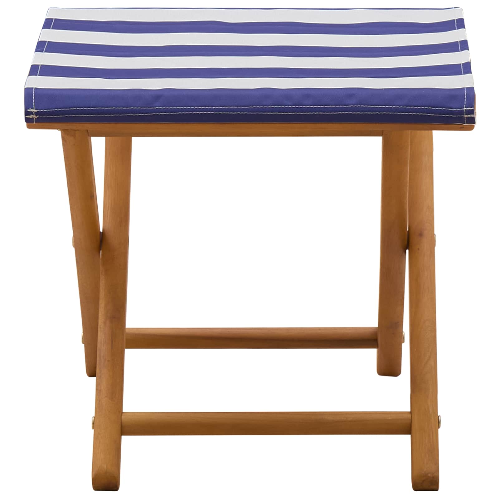 Ligstoel 2 st massief eucalyptushout Blauw en Wit
