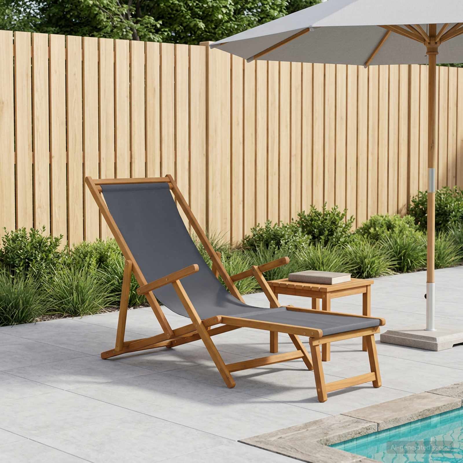Opvouwbare zonnebed 3 Positie Massief Eucalyptus Hout Grijs