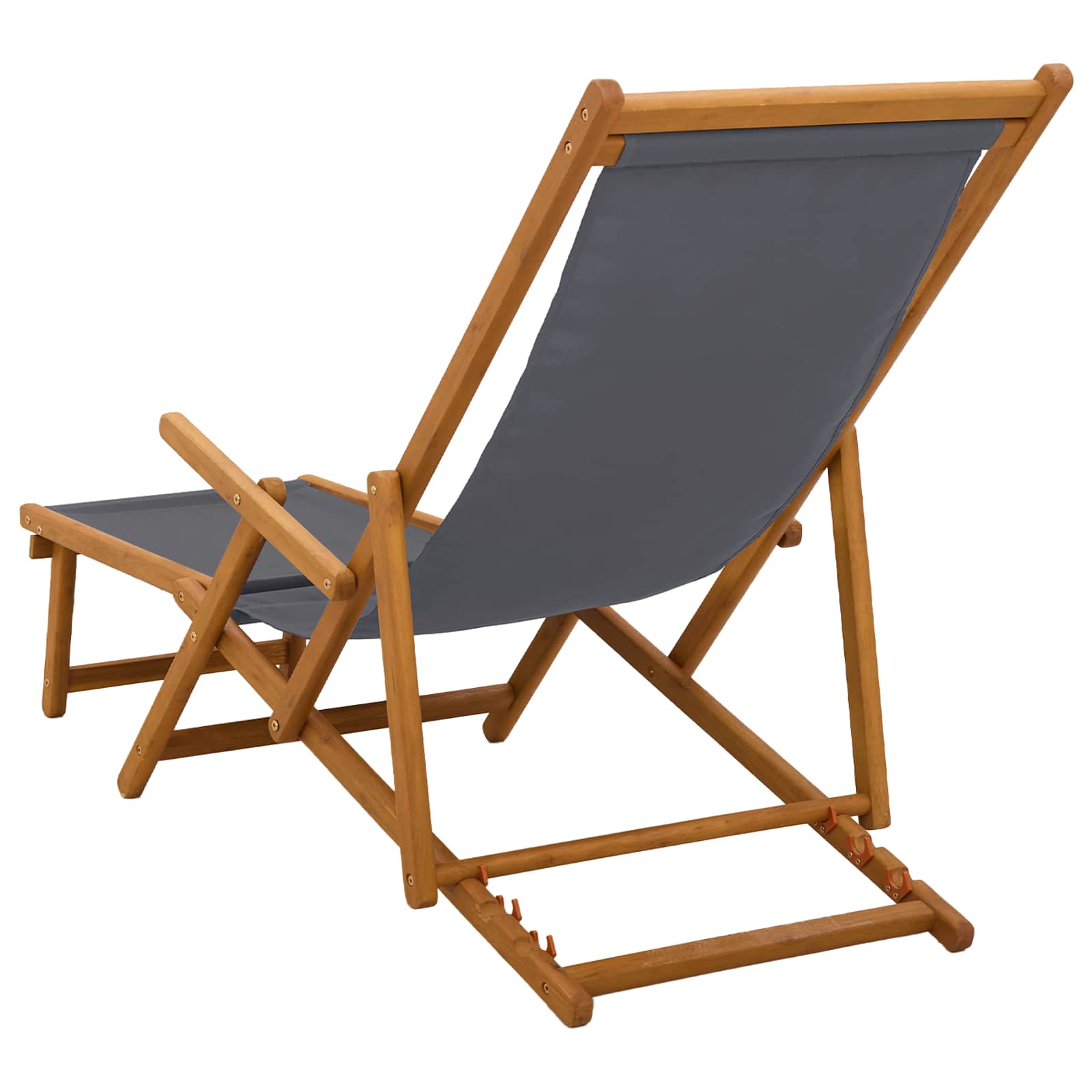 Opvouwbare zonnebed 3 Positie Massief Eucalyptus Hout Grijs