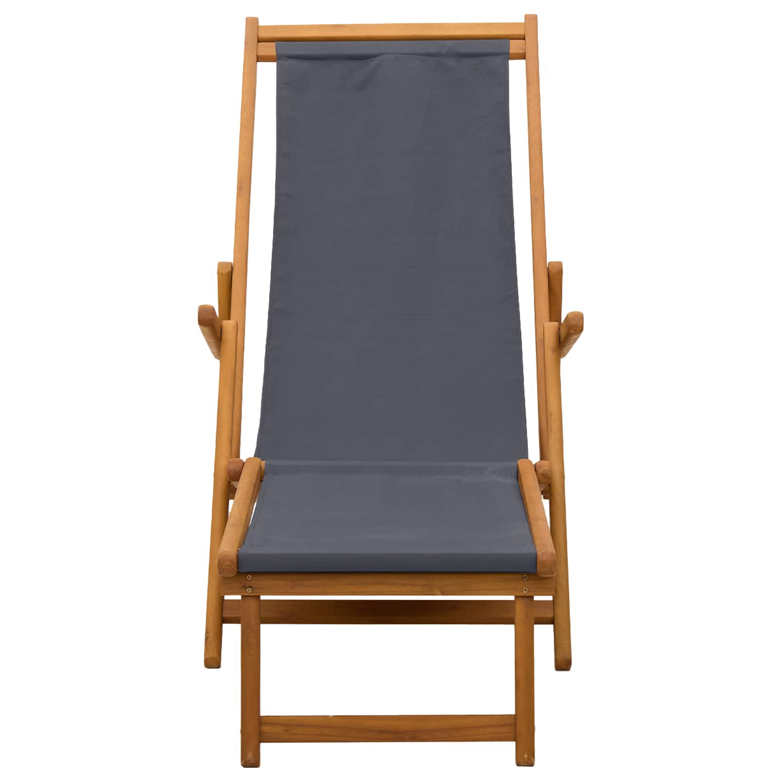 Opvouwbare zonnebed 3 Positie Massief Eucalyptus Hout Grijs
