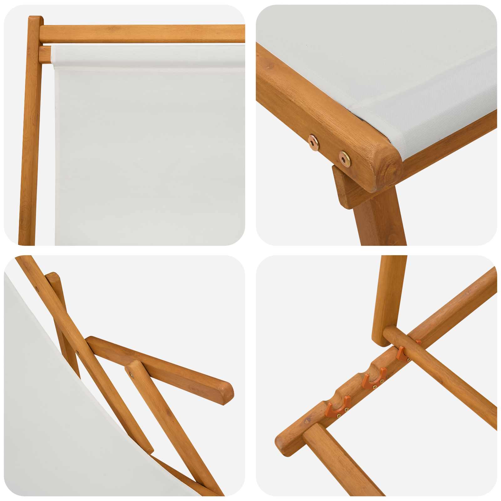 Opvouwbare zonnebed 3 Positie Massief Eucalyptus Hout