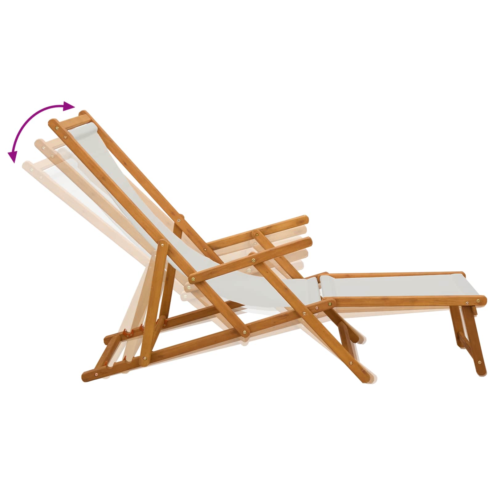 Opvouwbare zonnebed 3 Positie Massief Eucalyptus Hout